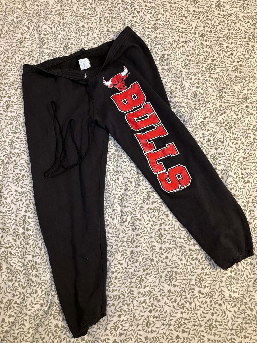 Tultex Chicago Bulls 1989 Vintage Sweatpants Size X-Large Black NBA Joggers